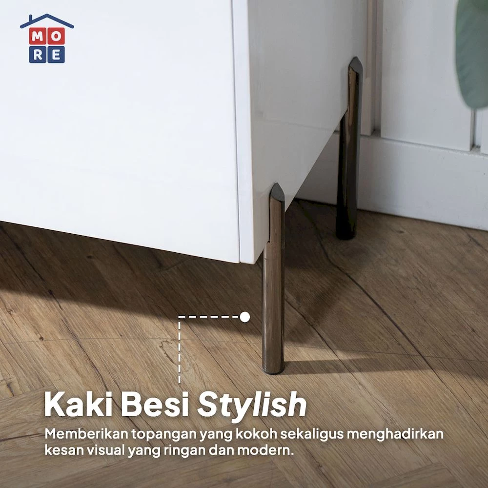 ECHO TV Table 160 Rak TV Minimalis Modern - Meja TV High Gloss Kaki Besi Dark Walnut Premium gallery 4