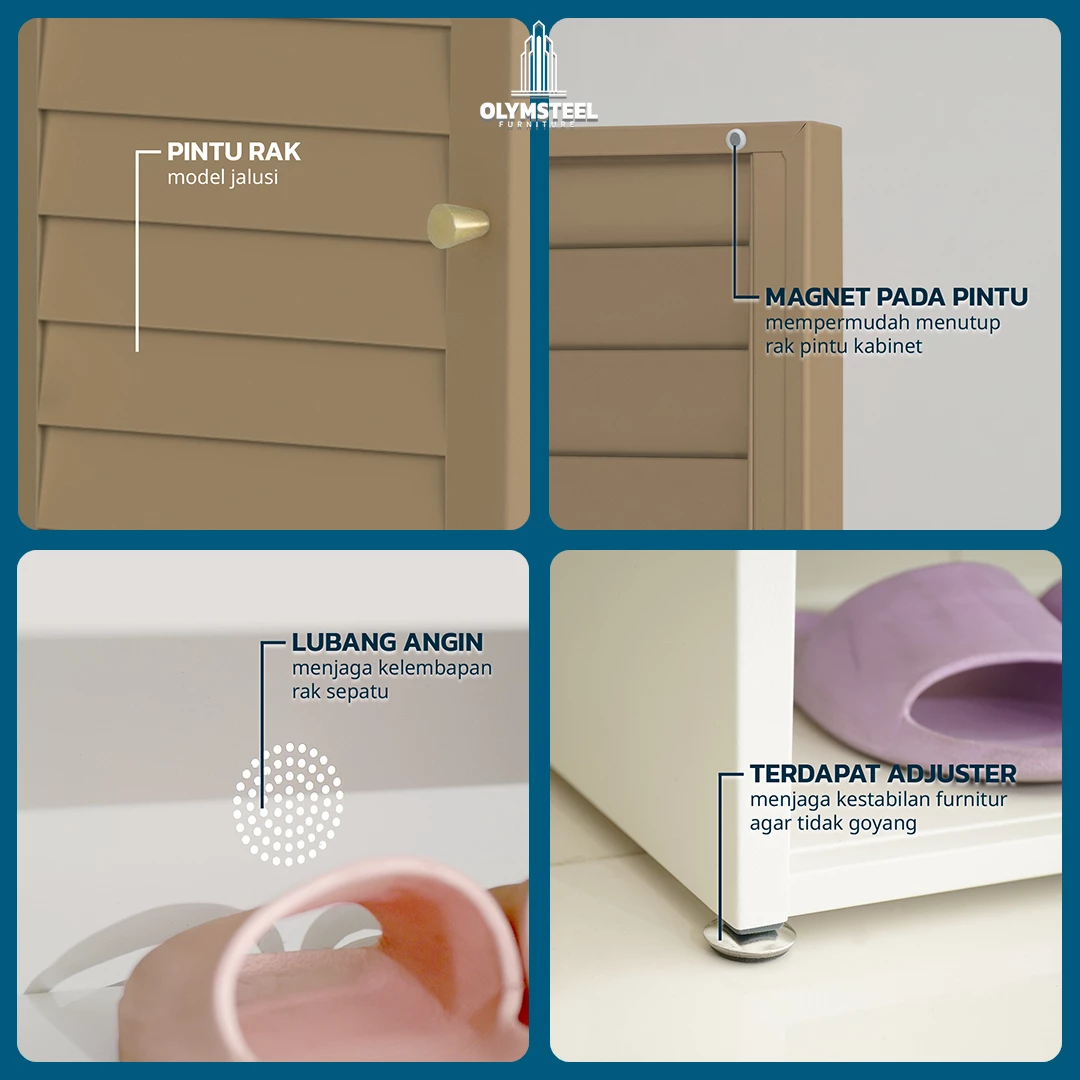 SR 006 4P Jalusi - Rak Sepatu Besi Minimalis 4 Pintu gallery 8