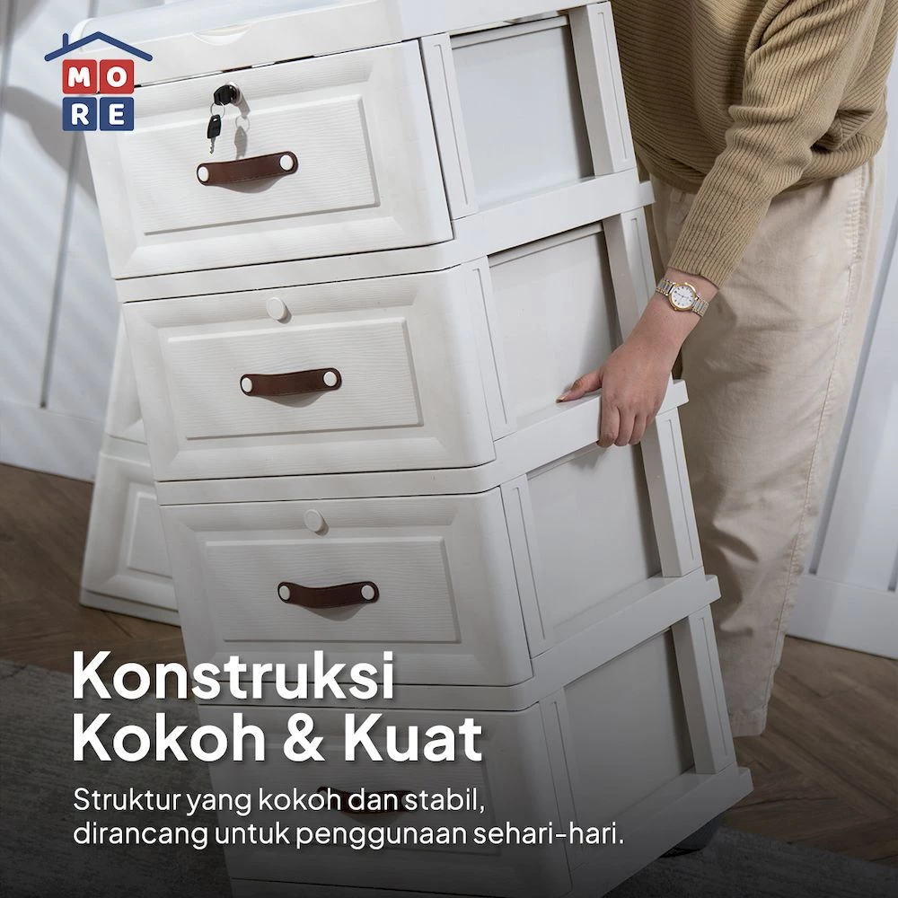 MIO Drawer Storage 4 & 5 Susun - Lemari Laci Plastik Minimalis Multifungsi dengan Roda gallery 8