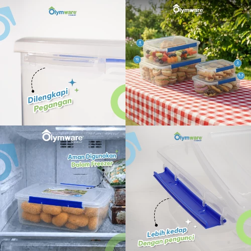 Donaclip Fresh Box - Food Container Klip - Wadah Makanan Kedap Udara - Clip Lock Stackable gallery 5
