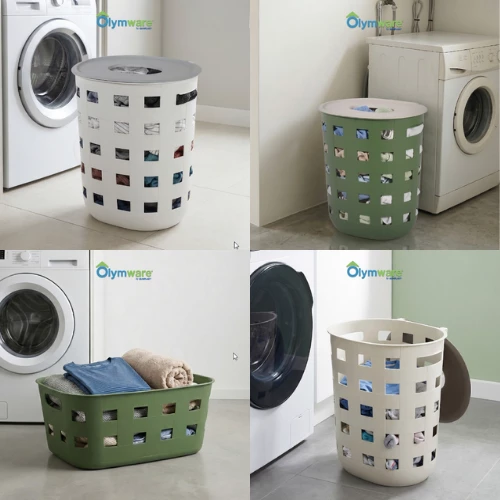 Neato Laundry Basket OV RC - Keranjang Laundry Tutup - Keranjang Baju Kotor Plastik Besar gallery 3