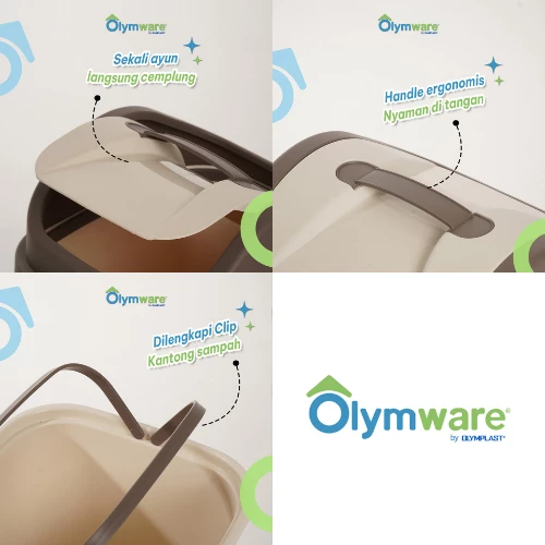 Swibin Dustbin - Tempat Sampah Swing Plastik Modern - Swing Bin Rumah Tangga Dapur Minimalis gallery 3