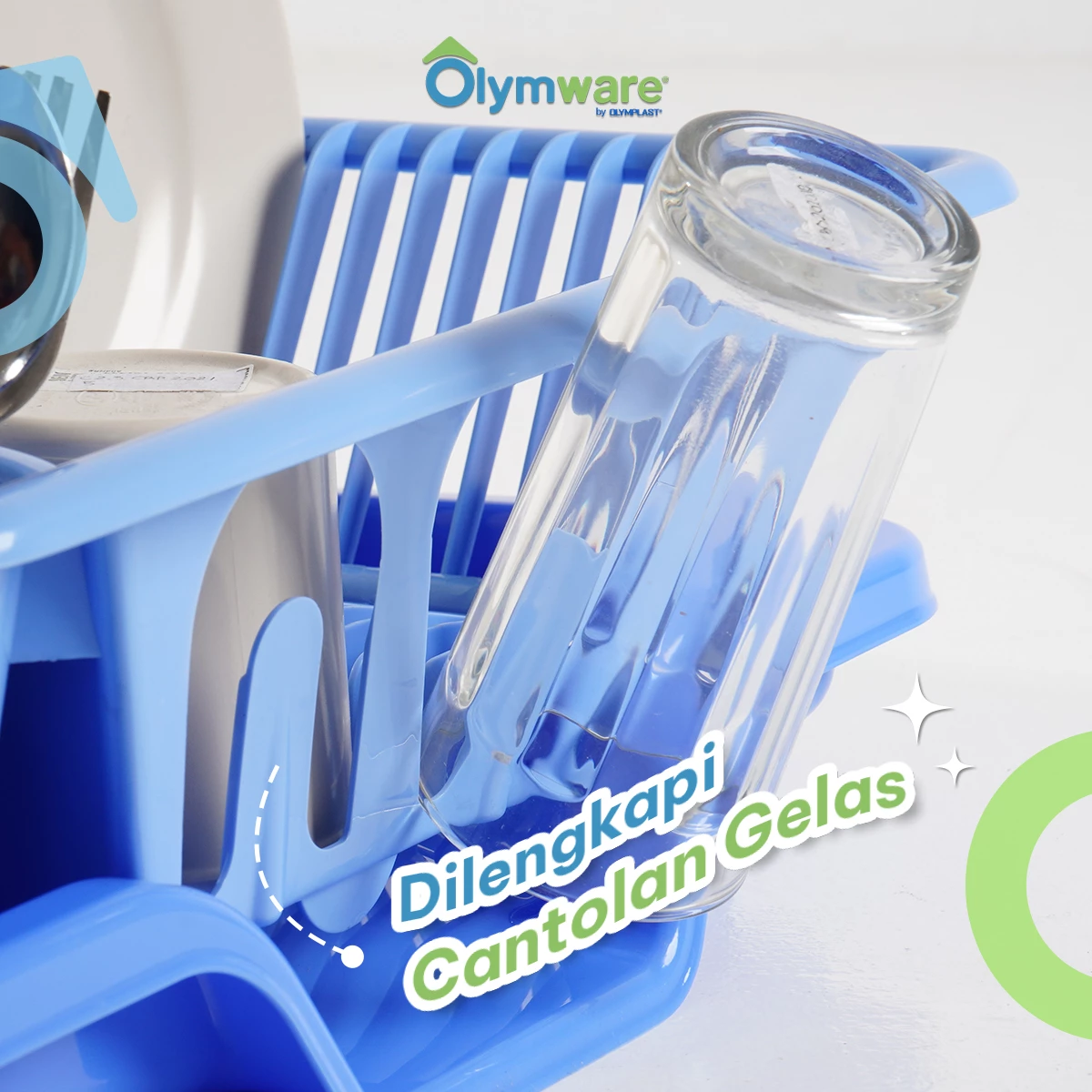 Vessa Dish Drainer Set & Rack - Rak Piring Plastik - Tray Pembuangan - Tempat Tiris Piring Minimalis gallery 5
