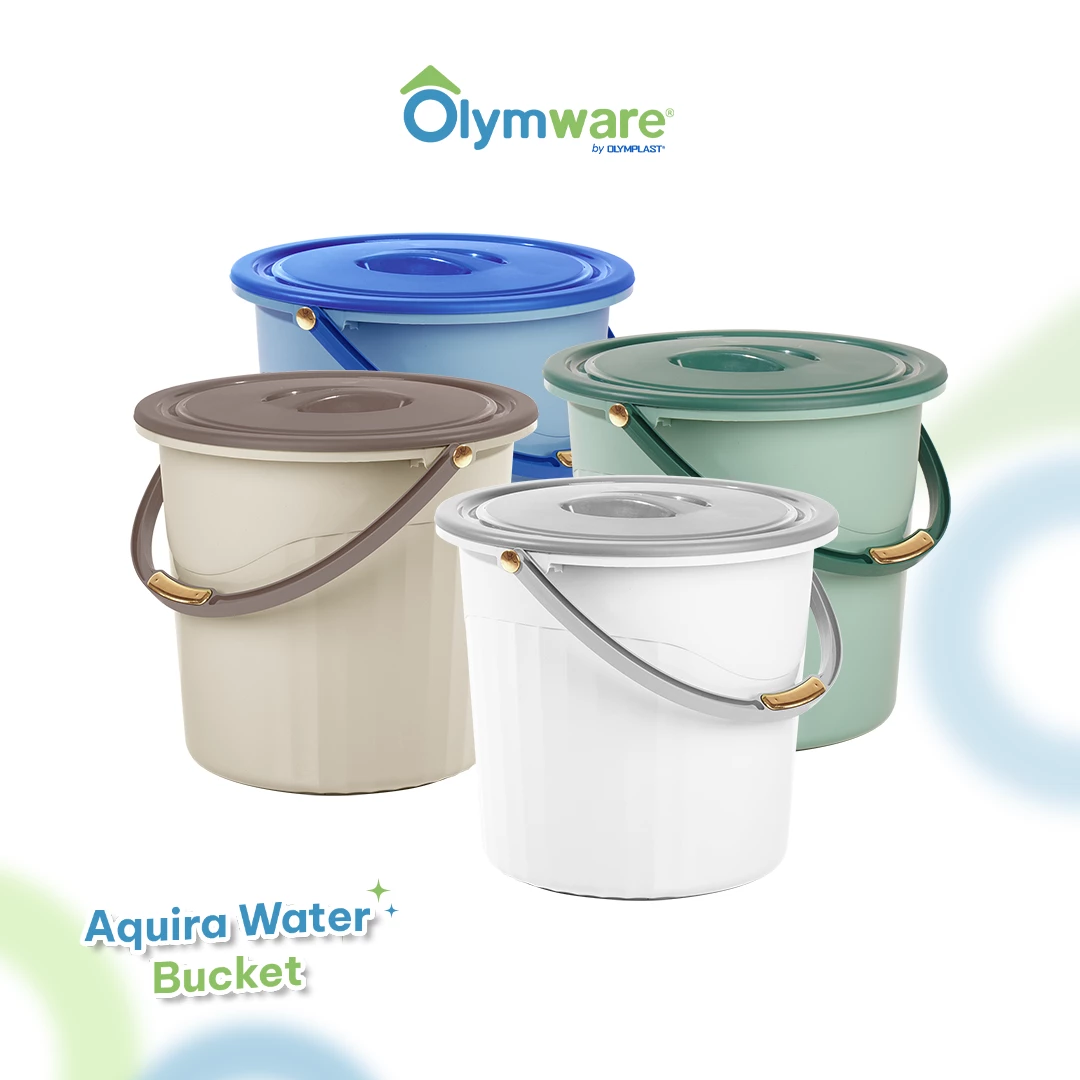 Aquira Water Bucket - Ember Plastik Handle Chrome - Ember Air Kuat Modern Rumah Tangga gallery 4