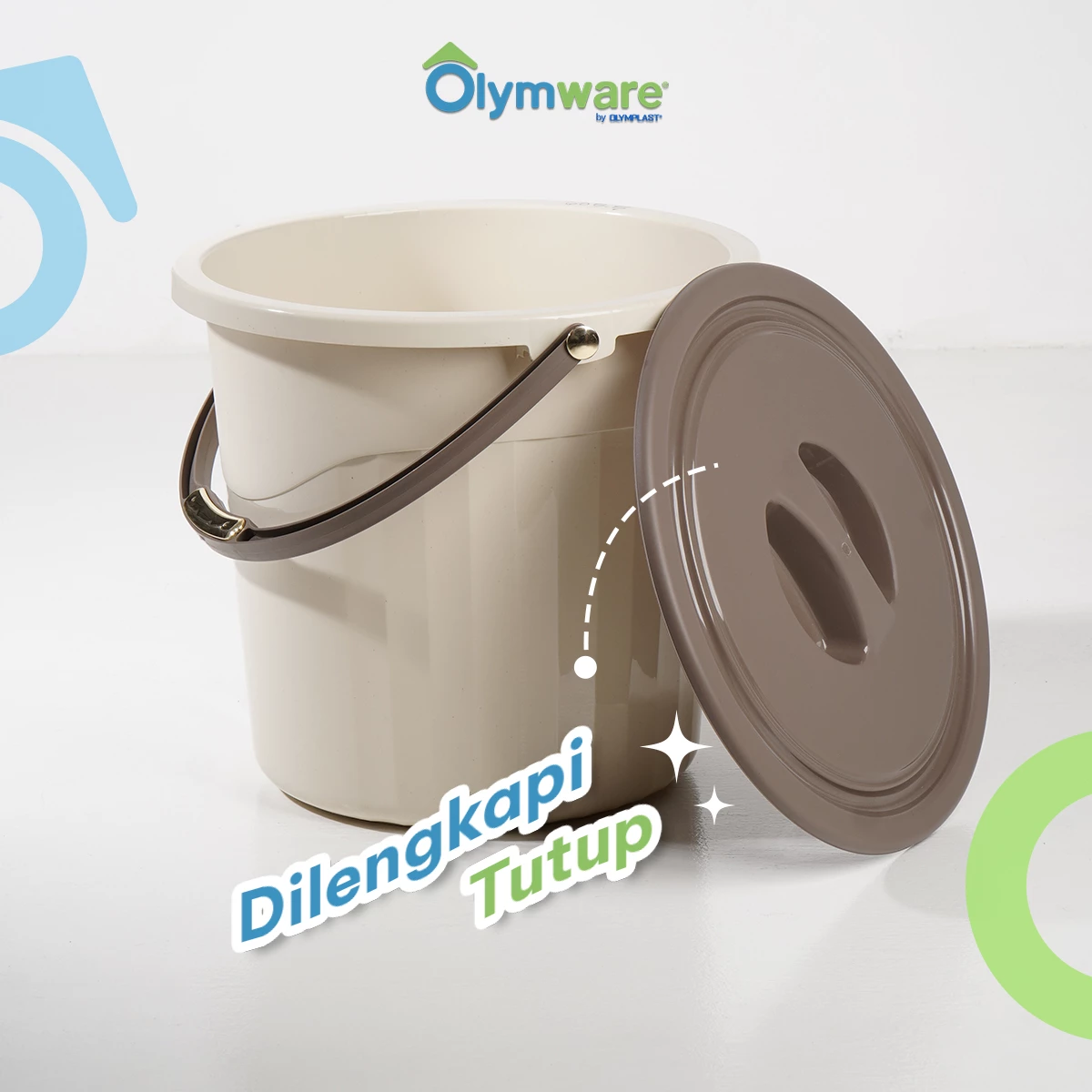 Aquira Water Bucket - Ember Plastik Handle Chrome - Ember Air Kuat Modern Rumah Tangga gallery 5