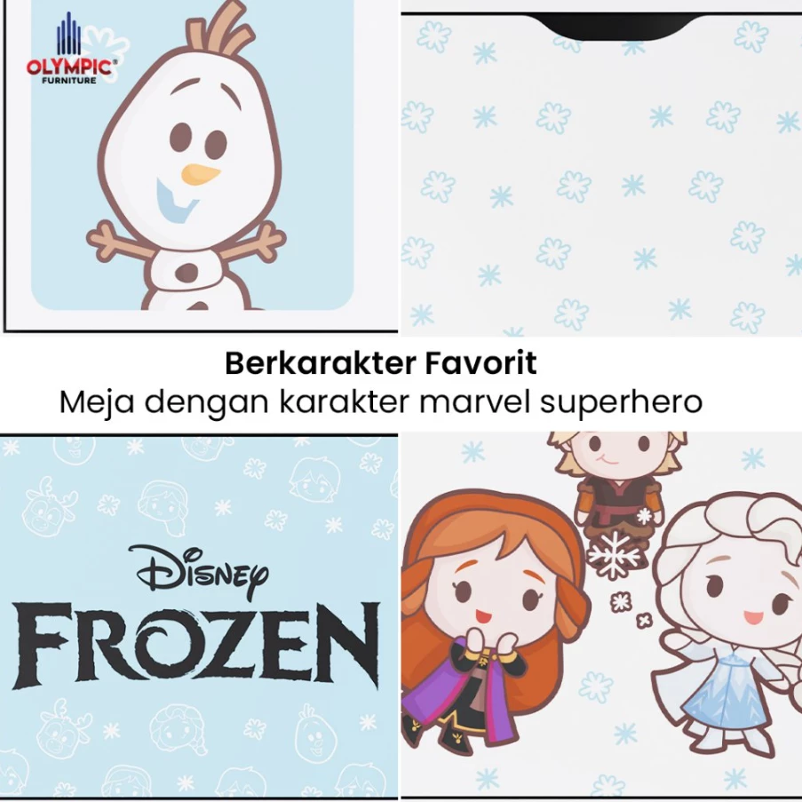 MBB 120 Meja Belajar Anak Marvel Frozen Princess + Kursi Milenial Kaki Kayu gallery 4