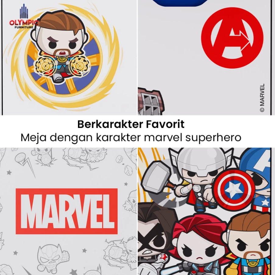 MBB 120 Meja Belajar Anak Marvel Frozen Princess + Kursi Milenial Kaki Kayu gallery 5