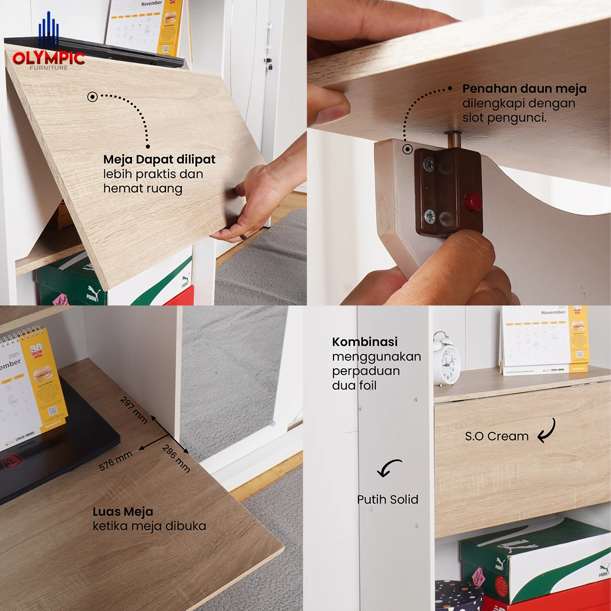 Paket Hemat Set Meja Kursi Belajar Minimalis MKL RUBIK + MILENIAL CHAIR gallery 1