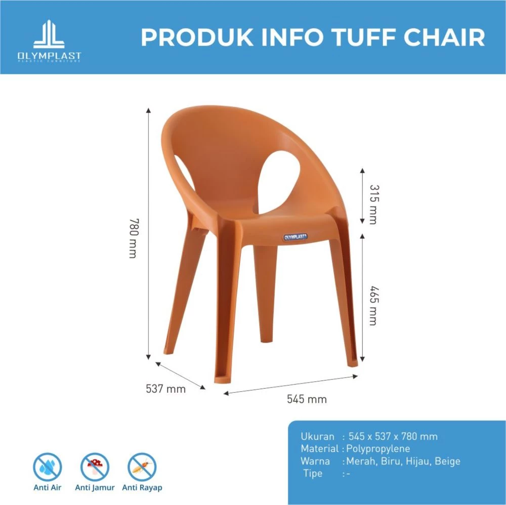 Kursi Plastik Tuff Chair - Kursi Taman - Kursi Tamu- Kursi Cafe gallery 1