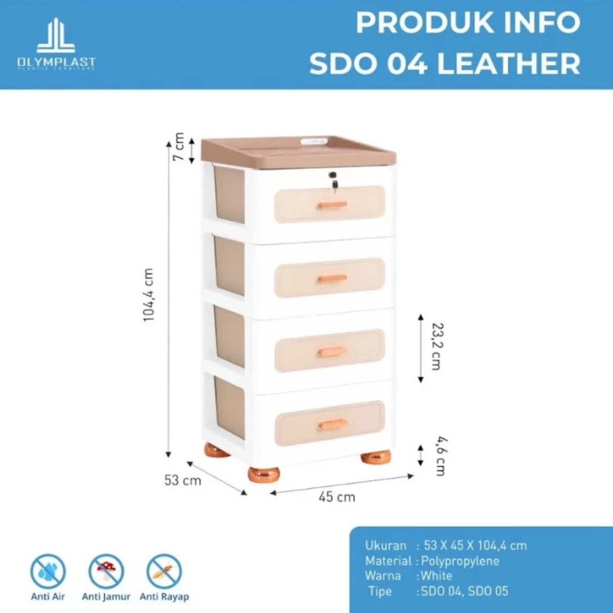 SDO 04 LEATHER - Laci Penyimpanan Serbaguna Modern - Stylish Drawer Olymplast gallery 1