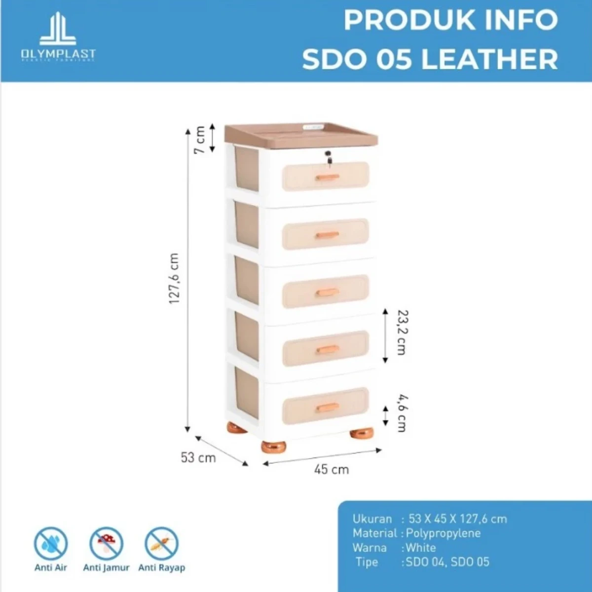 SDO 05 LEATHER - Laci Penyimpanan Serbaguna Modern - Stylish Drawer Olymplast gallery 1