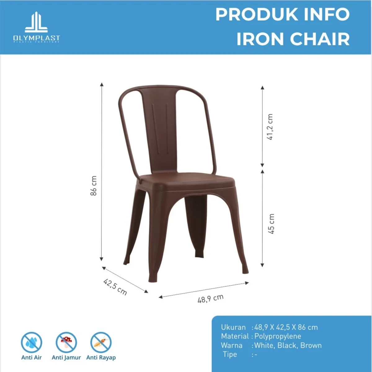 Iron Chair - Kursi Plastik Kuat Tahan Lama gallery 1