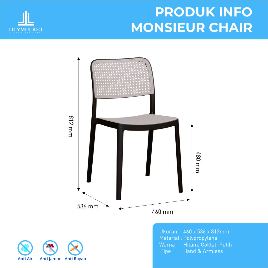 MONSIEUR CHAIR 4pcs - Kursi Ruang Makan - Kursi Tamu - Kursi taman gallery 1