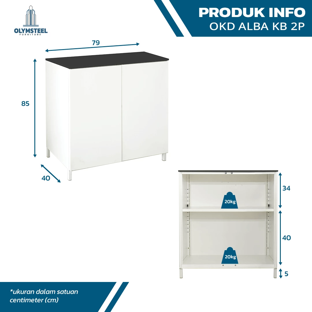 OKD ALBA 2P KB - Lemari Dapur Besi - Kabinet Dapur Bawah gallery 1