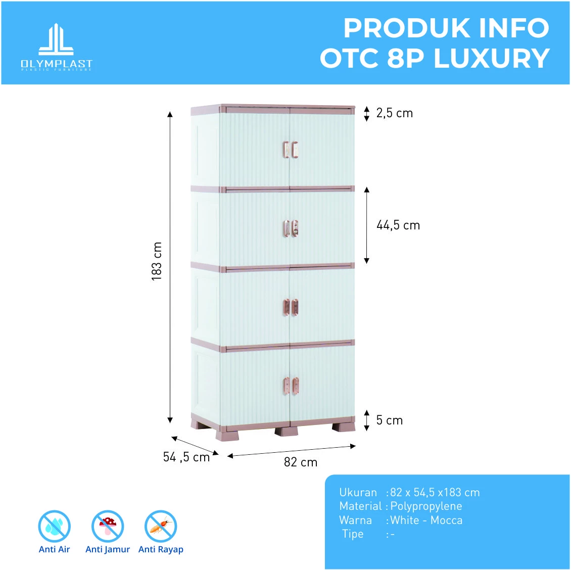 OTC 8P LUXURY - Lemari Plastik 8 Pintu gallery 1