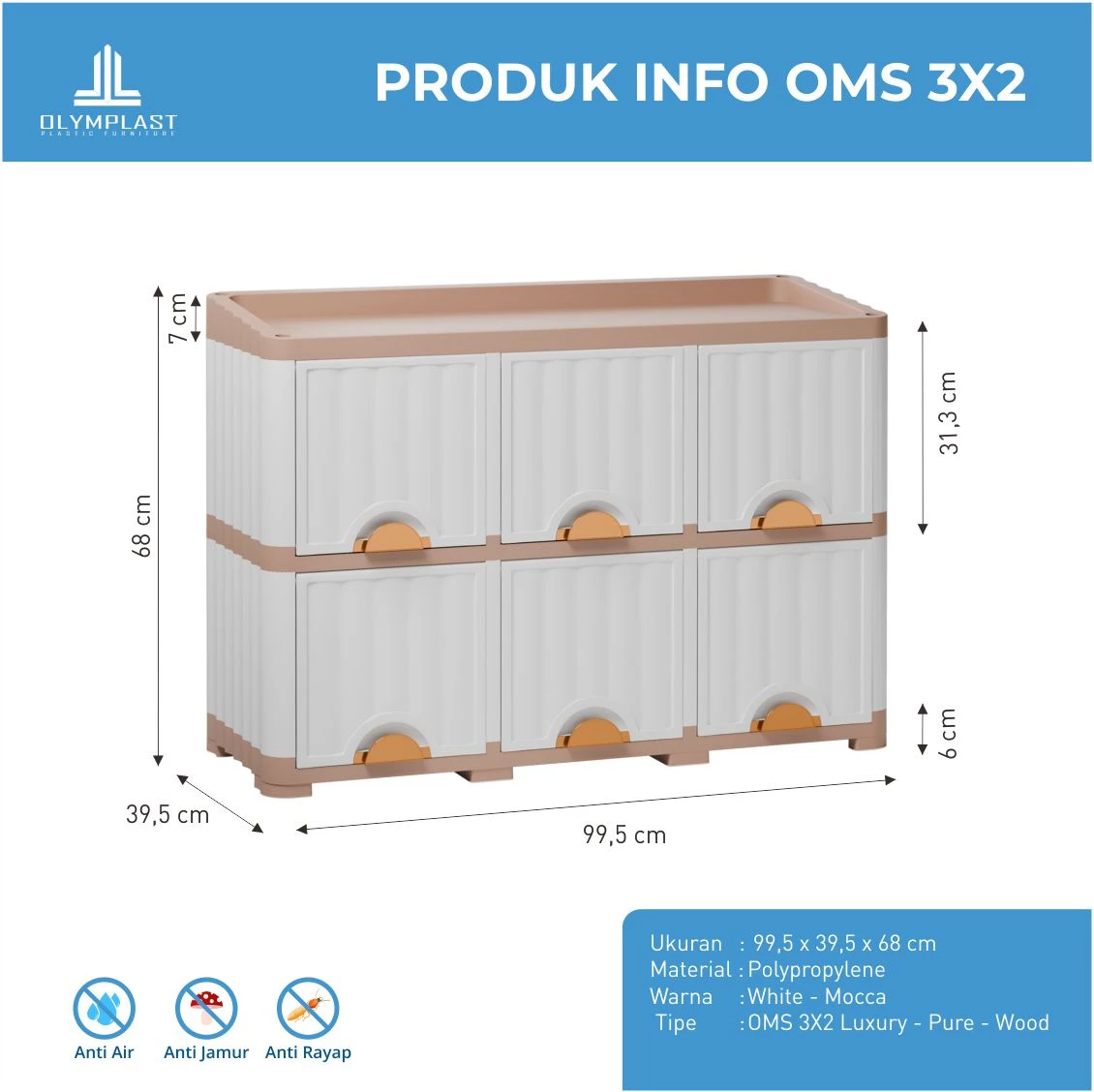 OMS 3X2 LUXURY - Rak Plastik Multifungsi gallery 1