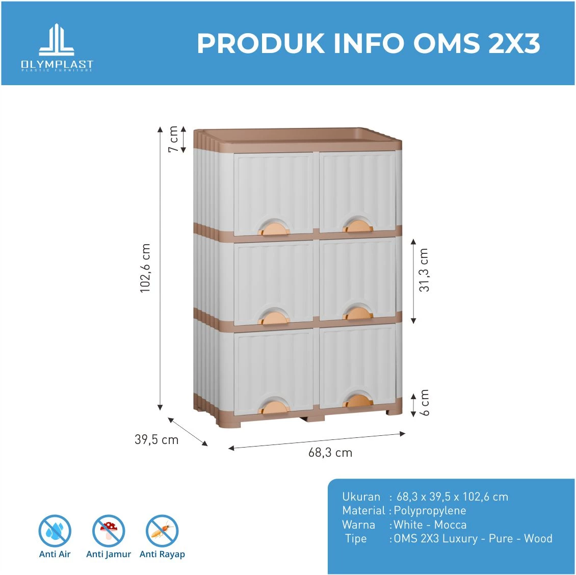 OMS 2X3 LUXURY - Rak Plastik Multifungsi gallery 1