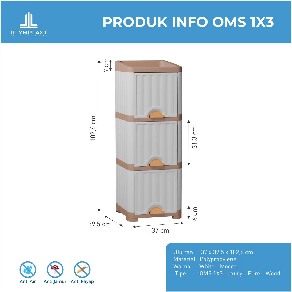 OMS 1X3 LUXURY - Rak Plastik Multifungsi gallery 1
