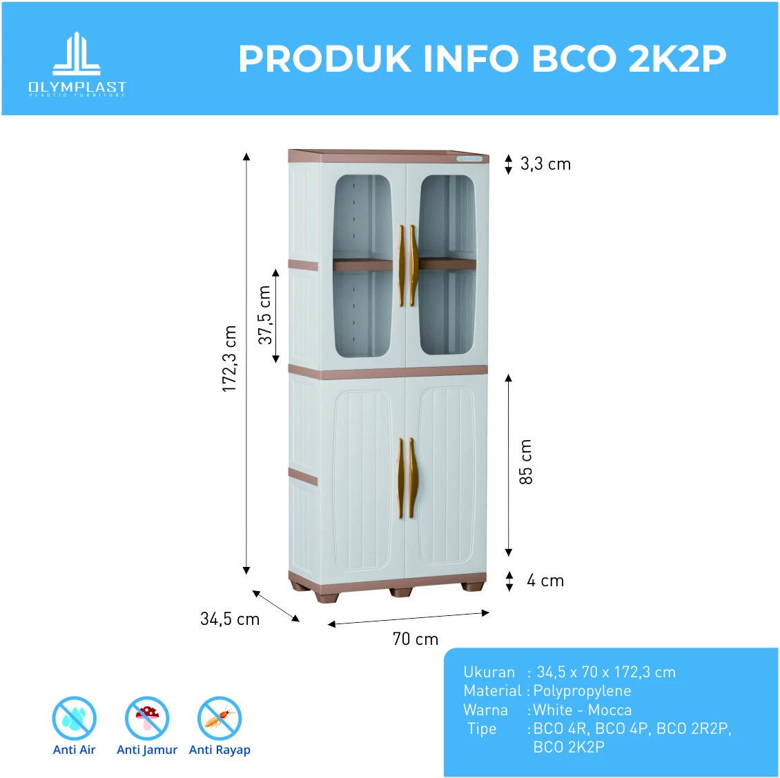 BCO LUXURY 2K2P - Lemari Penyimpanan Minimalis gallery 1