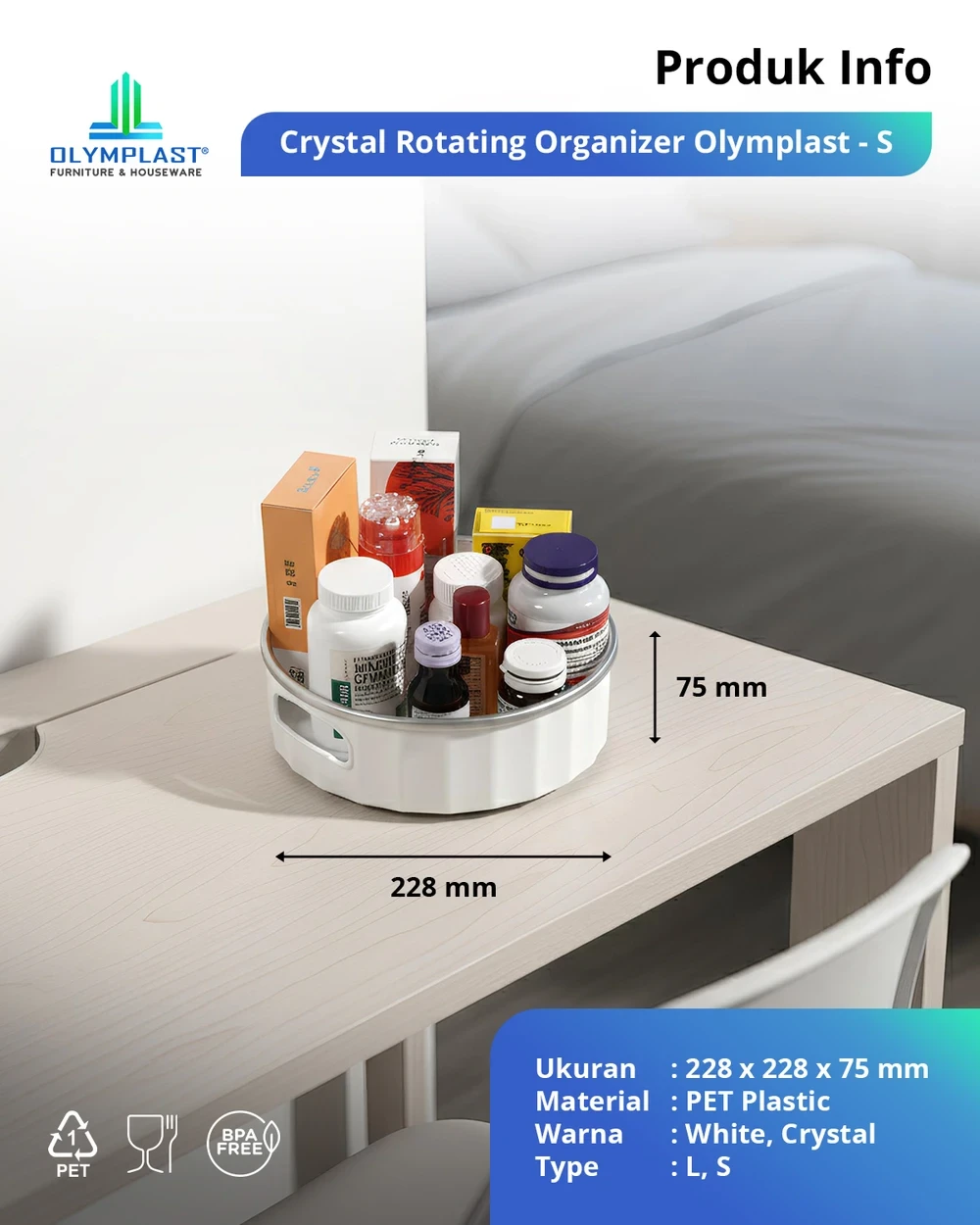 CROO Crystal Rotating Organizer Olymplast gallery 1