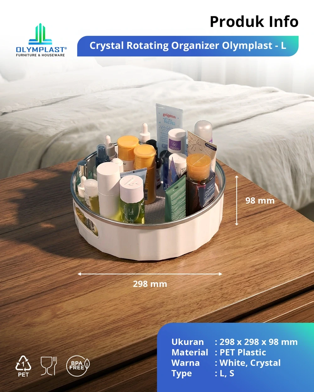 CROO Crystal Rotating Organizer Olymplast gallery 2