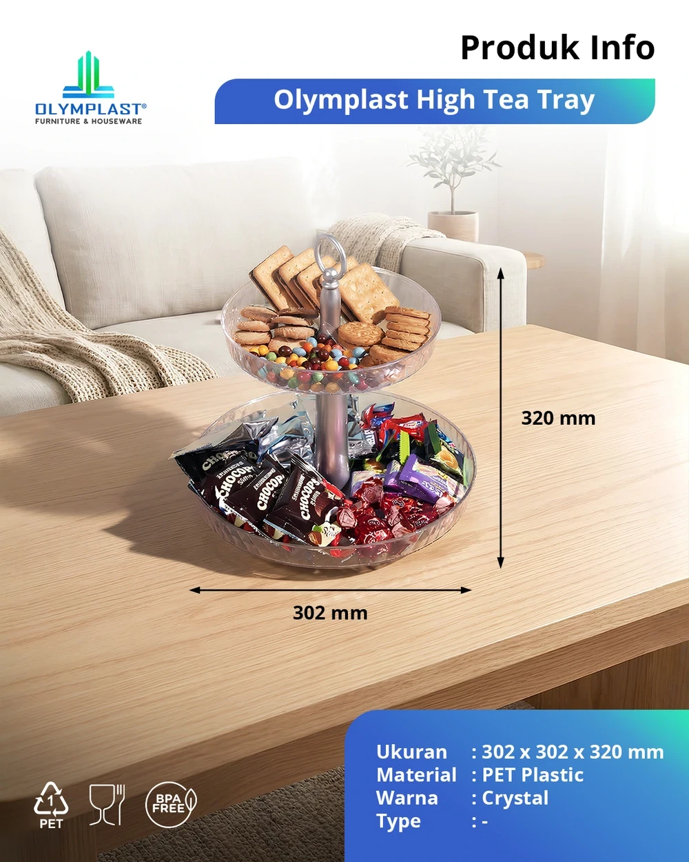 OHTT Olymplast High Tea Tray gallery 1