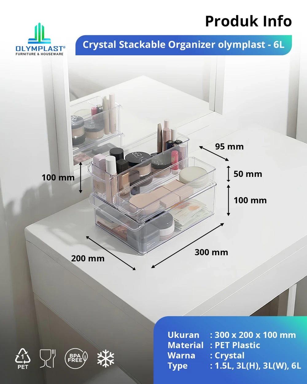 CSOO Crystal Stackable Organizer Olymplast gallery 1
