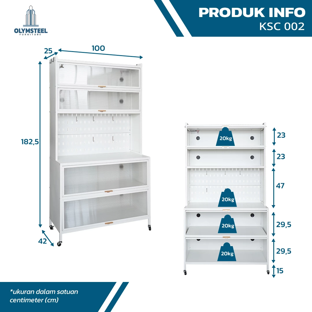Olymsteel KSC 002 Kabinet Dapur Multifungsi - Lemari Kitchen Set Kabinet Serbaguna gallery 1