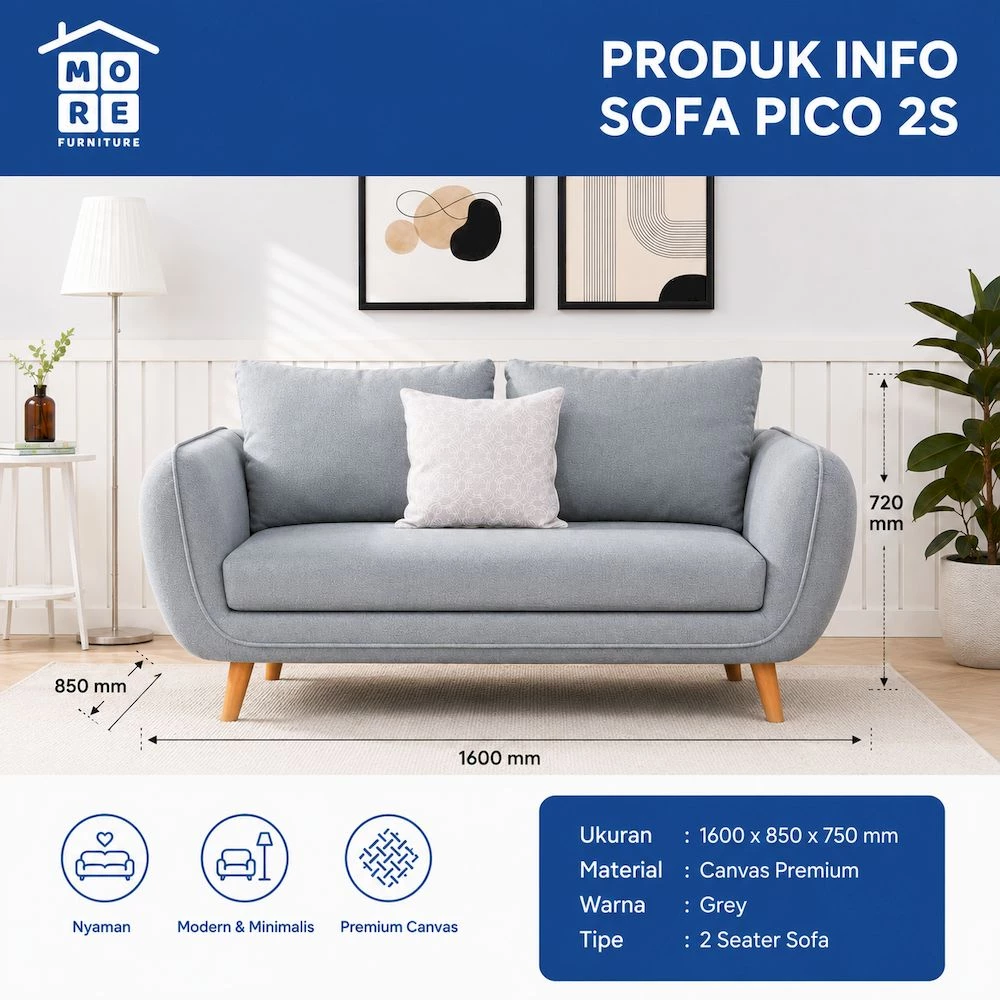 PICO Sofa Minimalis - Sofa Canvas Premium Modern gallery 2