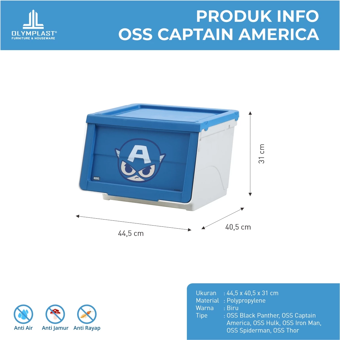 3 PCS Storage Box OSS - Special Marvel Avangers gallery 2