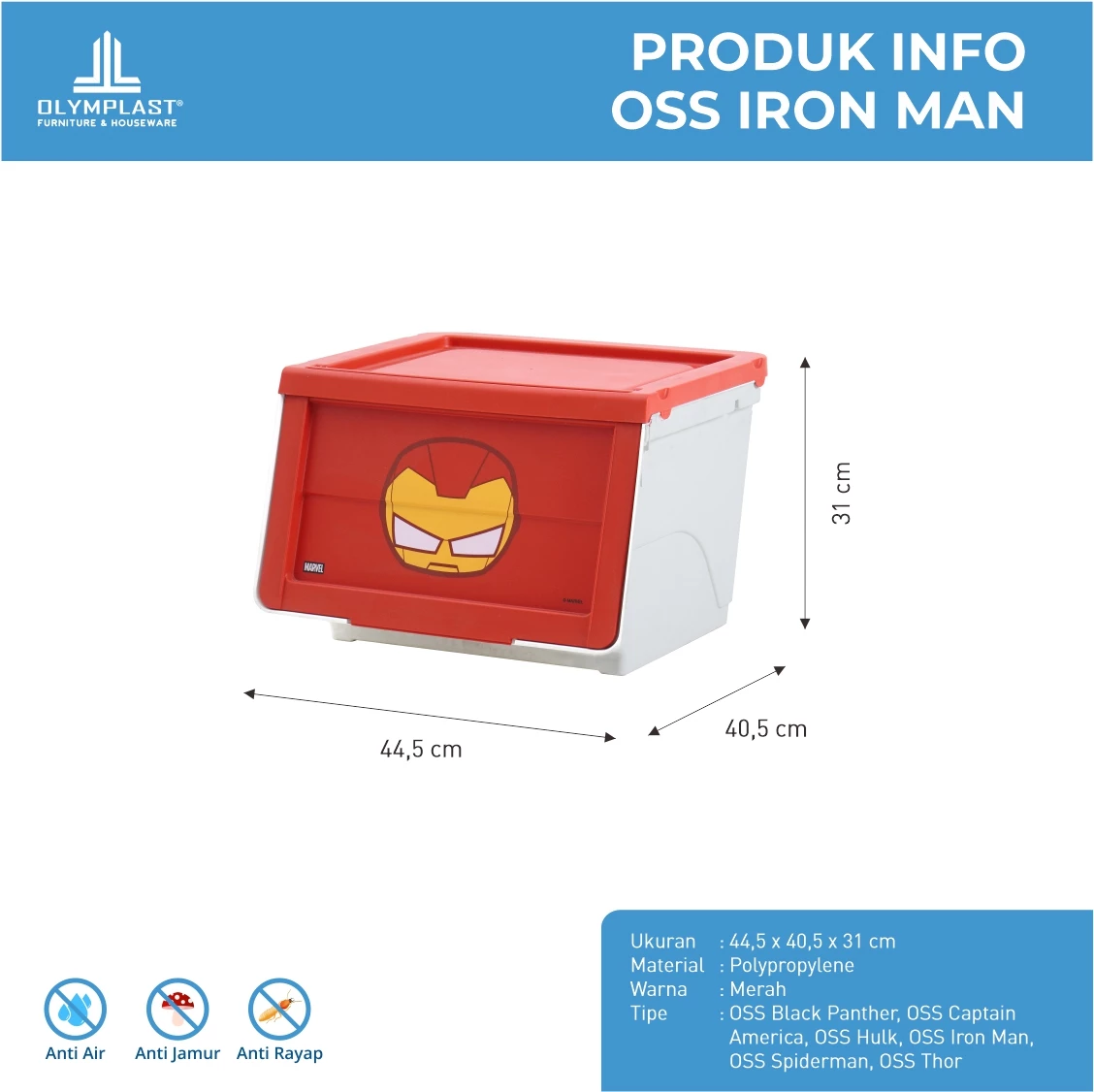 3 PCS Storage Box OSS - Special Marvel Avangers gallery 4