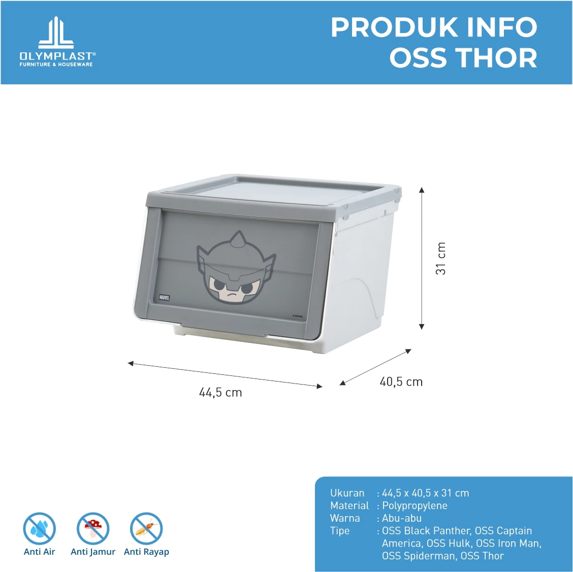 3 PCS Storage Box OSS - Special Marvel Avangers gallery 7