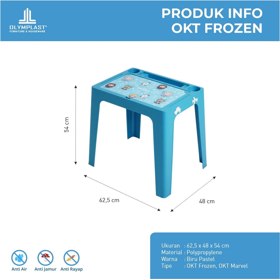 OKT Meja Anak - Spesial Disney Frozen Blue gallery 1