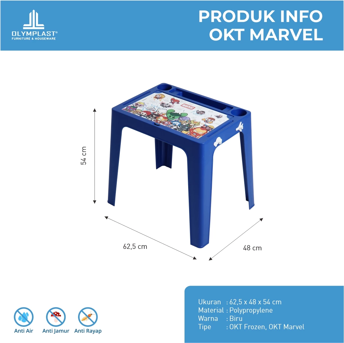 OKT Meja Anak - Spesial Marvel Avengers Blue gallery 1