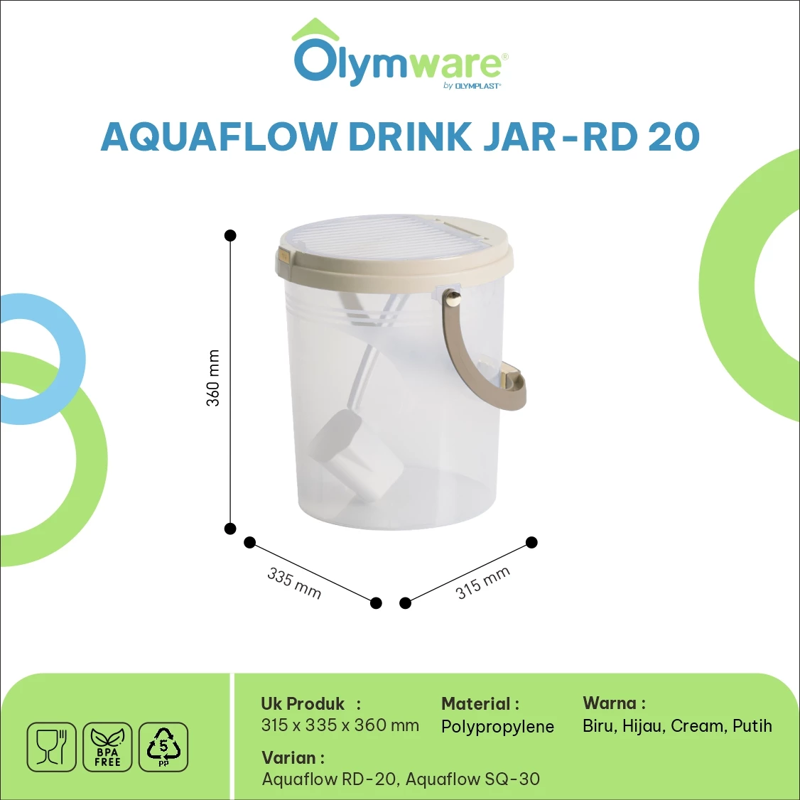 Aquaflow Drink Jar 20L & 30L - Toples Minuman - Wadah Minuman Free  Gayung Praktis gallery 2