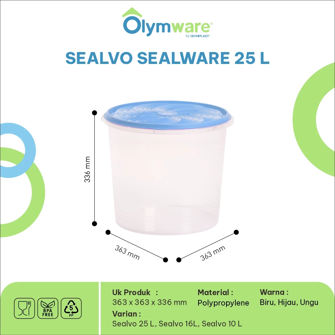 Sealvo Sealware - Toples Kerupuk Kedap Udara - Toples Plastik Snack Besar One Press Lock gallery 1