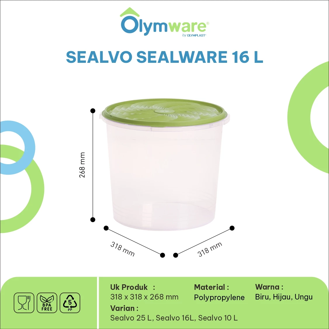 Sealvo Sealware - Toples Kerupuk Kedap Udara - Toples Plastik Snack Besar One Press Lock gallery 2
