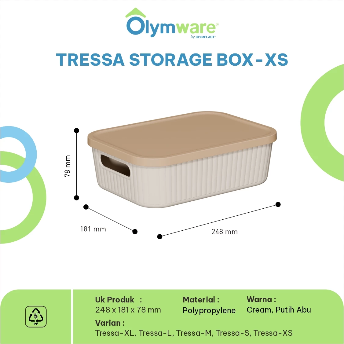Tressa Storage Box XS S M L XL - Kotak Penyimpanan Plastik Motif Kayu Organizer Tutup Estetik gallery 1