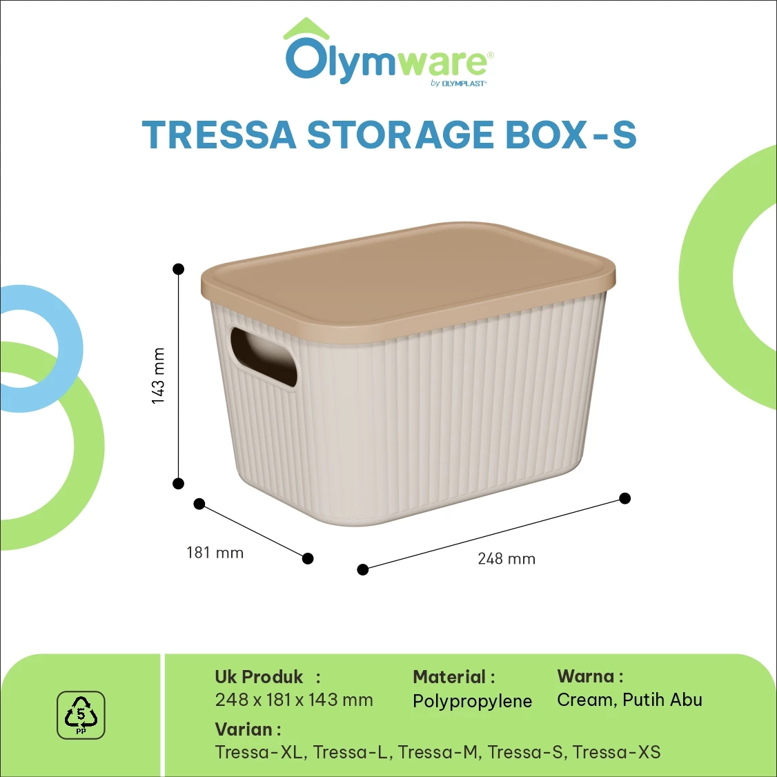 Tressa Storage Box XS S M L XL - Kotak Penyimpanan Plastik Motif Kayu Organizer Tutup Estetik gallery 3