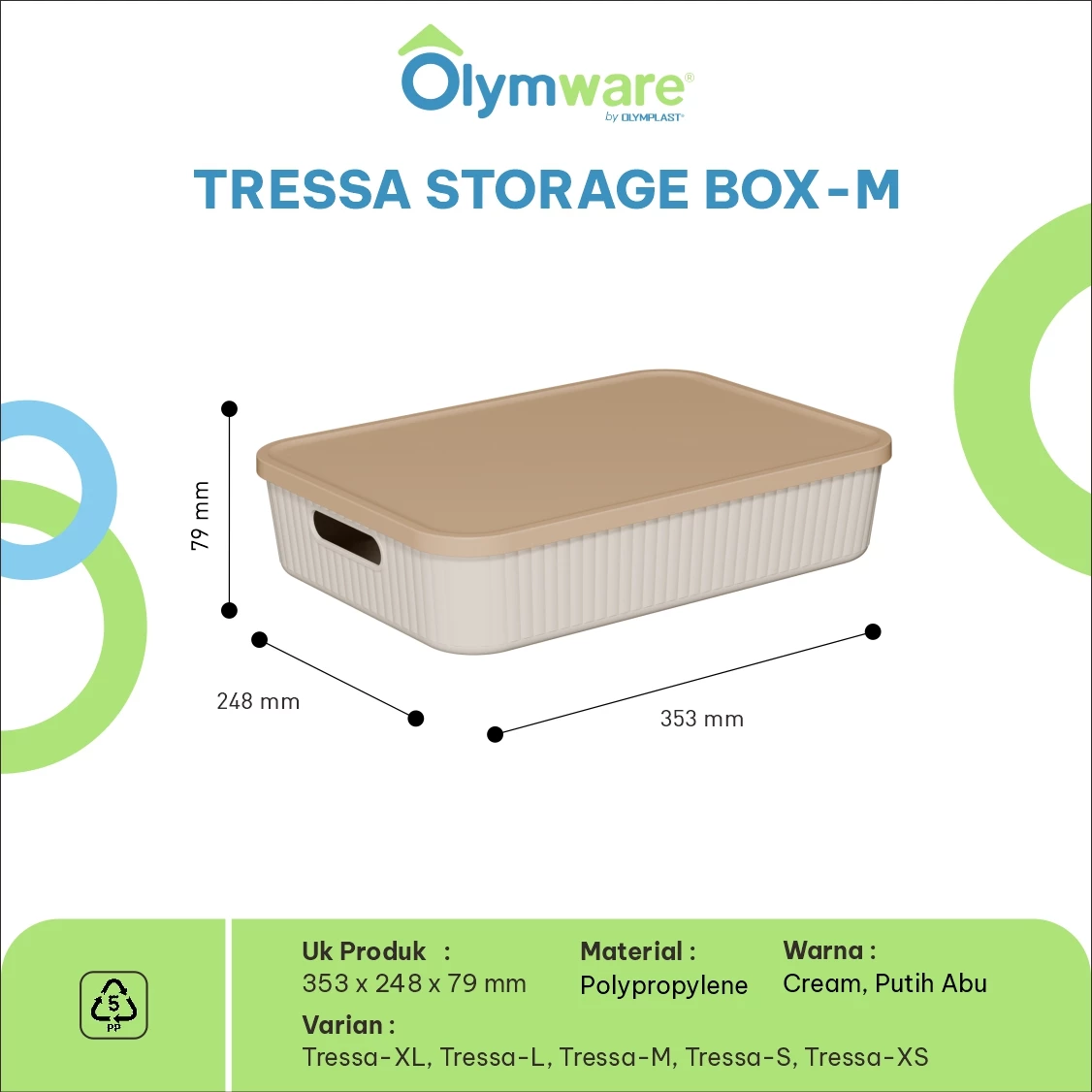 Tressa Storage Box XS S M L XL - Kotak Penyimpanan Plastik Motif Kayu Organizer Tutup Estetik gallery 4