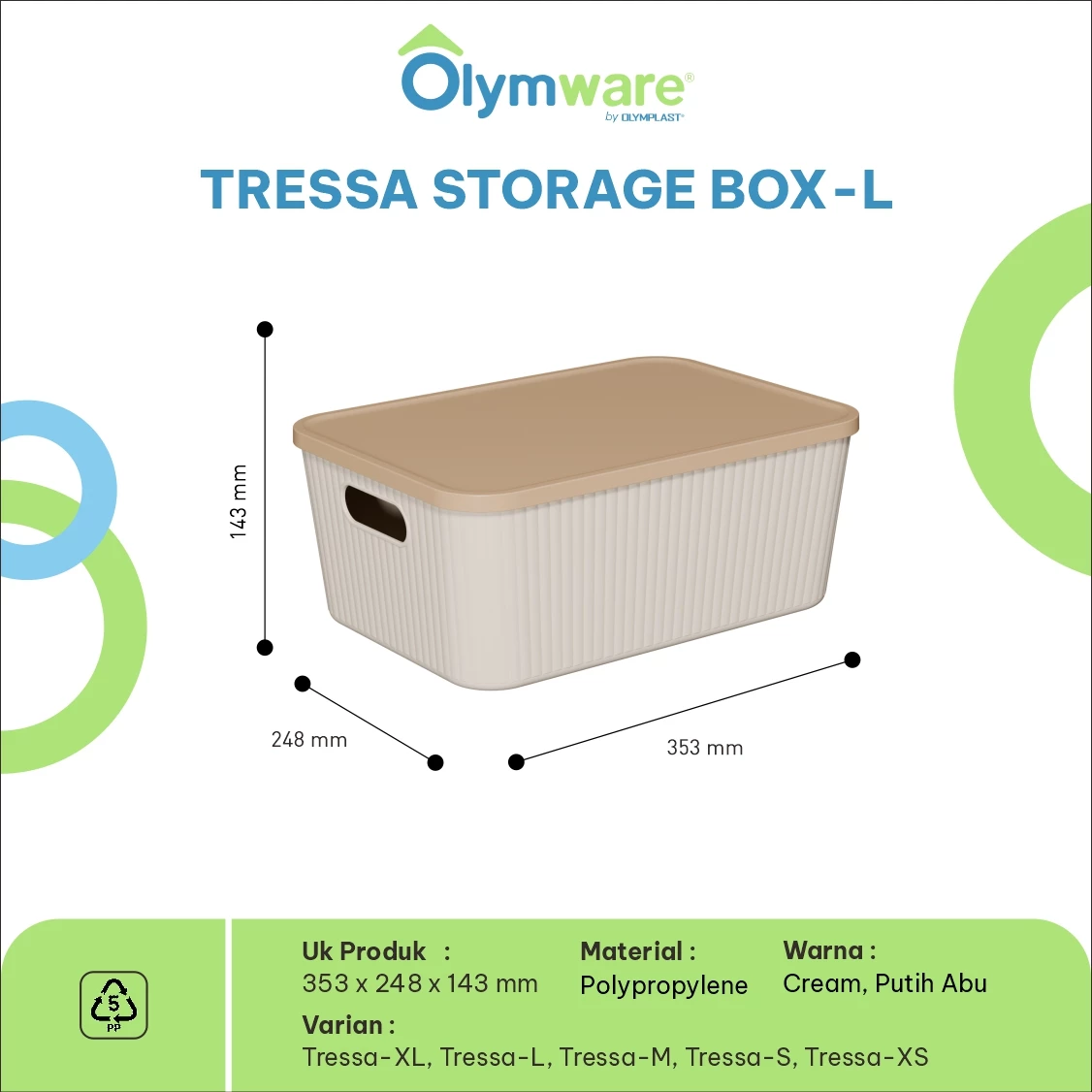 Tressa Storage Box XS S M L XL - Kotak Penyimpanan Plastik Motif Kayu Organizer Tutup Estetik gallery 5