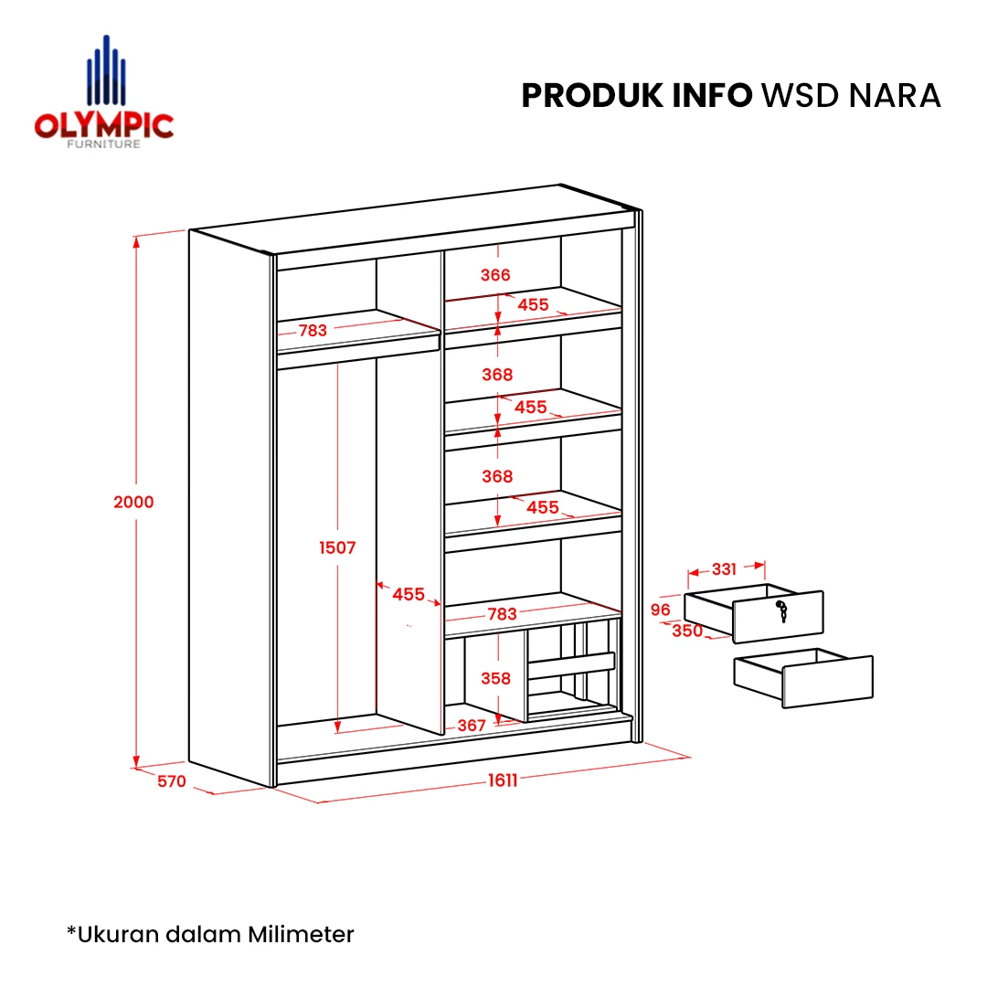Lemari Pakaian Sliding - WSD NARA gallery 1
