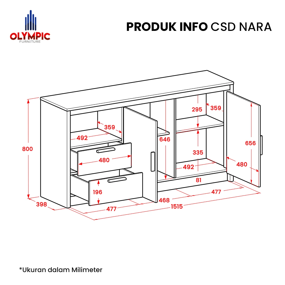 Lemari Laci Penyimpanan Serbaguna Credenza - CSD NARA  gallery 1