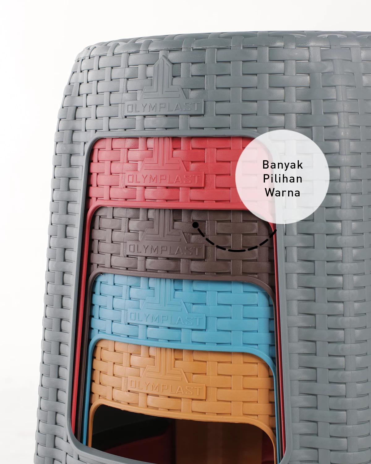 Kursi Plastik Olymplast - ROUND STOOL W 1 PCS gallery 1
