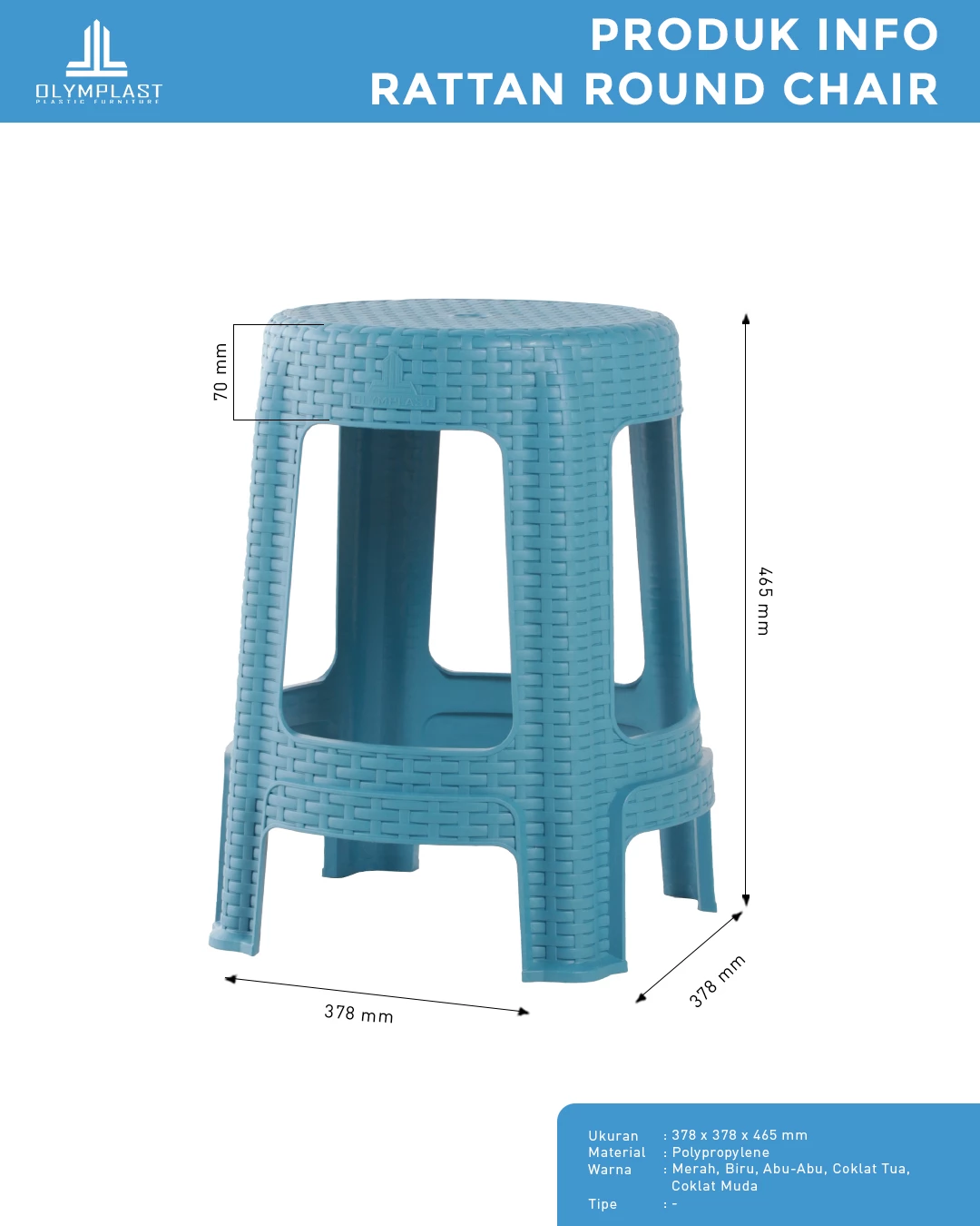 Kursi Plastik Olymplast - ROUND STOOL 1 PCS gallery 1