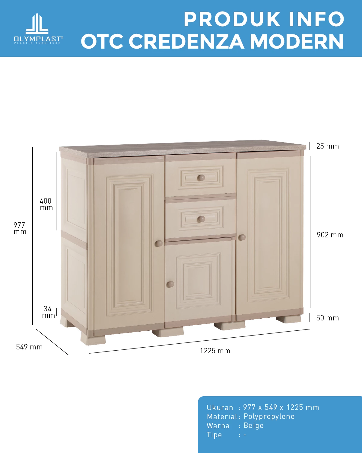 Lemari Kabinet Plastik Penyimpanan - OTC CREDENZA MODERN gallery 1