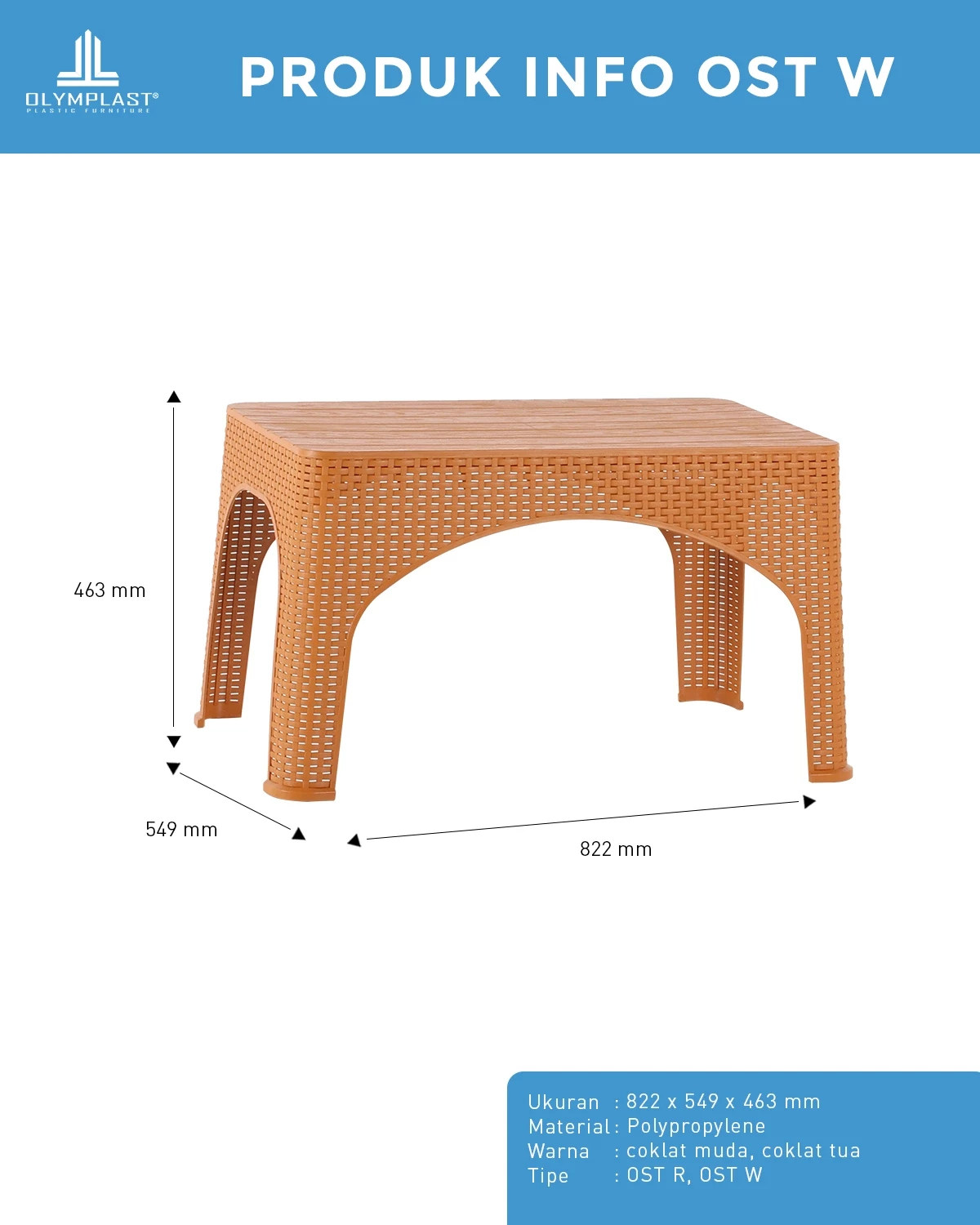 Meja Sofa - Meja Tamu Plastik - Sofa Table Wood - OSTW gallery 1