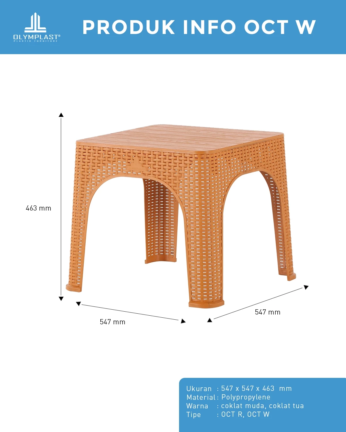 Meja Kopi - Meja Tamu - Meja Pastik Wood - OCTW gallery 1