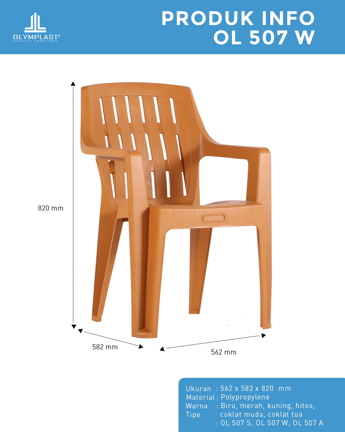 Kursi Plastik Olymplast - OL 507 W gallery 1