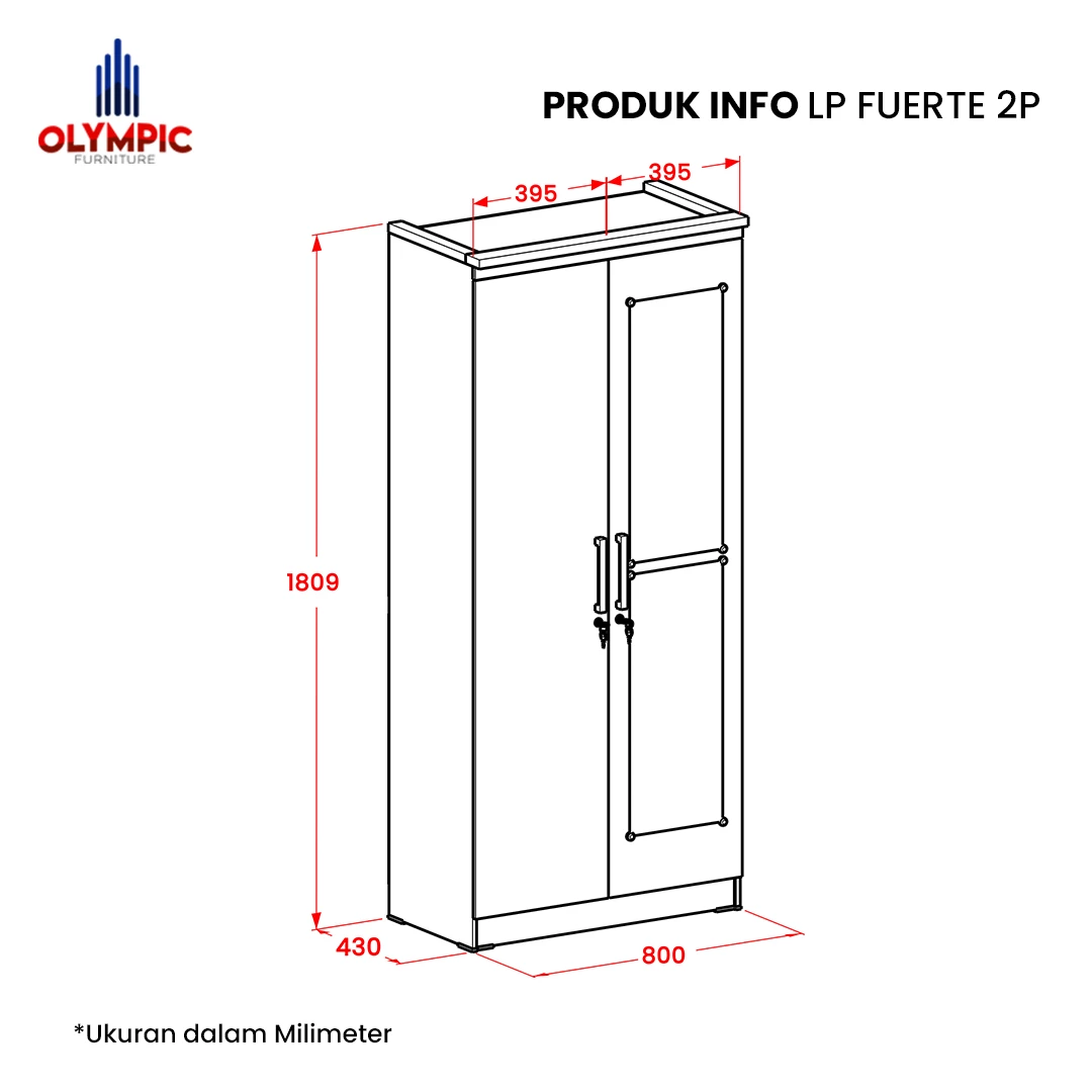 Lemari Pakaian 2 Pintu - FUERTE 2P gallery 1